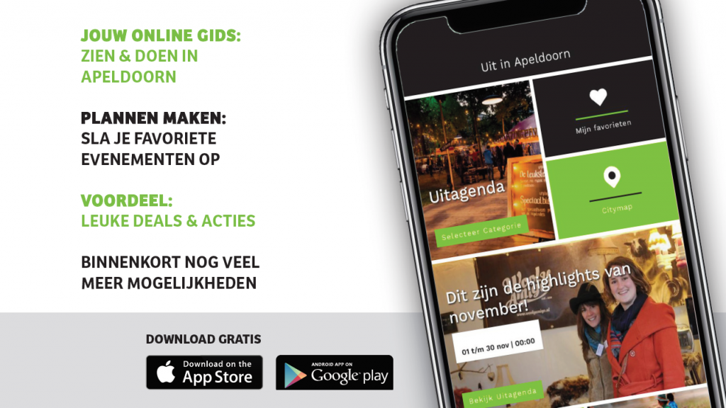 Nieuwe app ‘Uit in Apeldoorn’ al meer dan 1000 keer gedownload